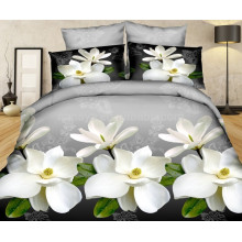 100% Polyester Microfibre Brossé 3D Water Lily Design Duvet Cover Literie Sets